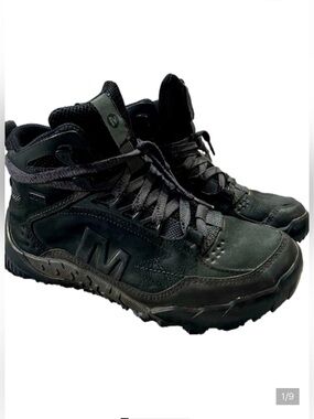 𝅺MERRELL Men’s Black Hiking Outdoors Performance Sport Boots, Size 7, Preloved
